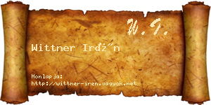Wittner Irén névjegykártya